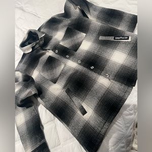Rawgear black and white flannel top